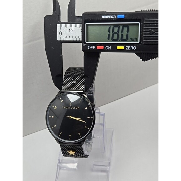 Thom Olson CBTO002 Night Dream Black Mesh Charm Watch 40mm Quartz New Battery - Picture 5 of 9